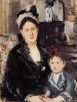 Berthe Morisot : Portrait of Maria Boursier and Her Daughter